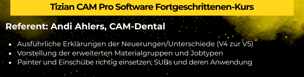 Tizian CAM Pro Software Fortgeschrittenen-Kurs